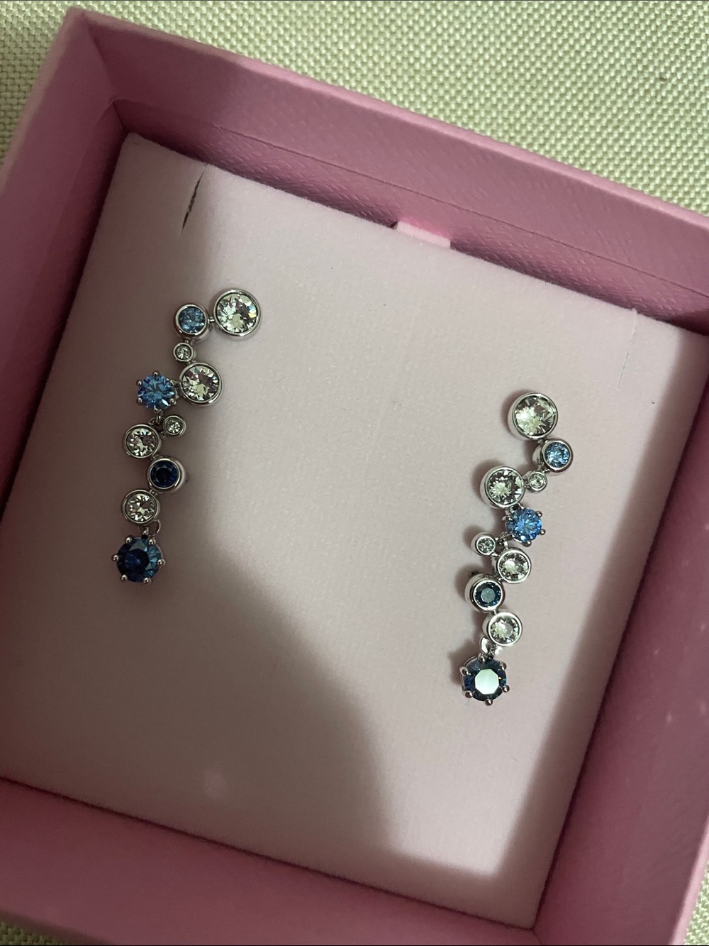 Swarovski Blue Gradient Crystal Drop Earrings - Women Jewelry - Picture 3 of 11